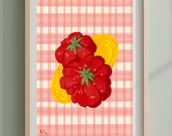 Heirloom Tomatoes, Kitchen Wall Art, Digital File, Digital Art, Home Decor, Tomato Wall Art, Nursery Decor, Dopamine Decor, Funky Wall Art