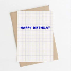 Feliz Aniversário - Cartão de Saudações de Aniversário - grade legal unissex