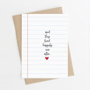 J'ai vécu heureux pour toujours - Carte de voeux de mariage - Mot d'amour