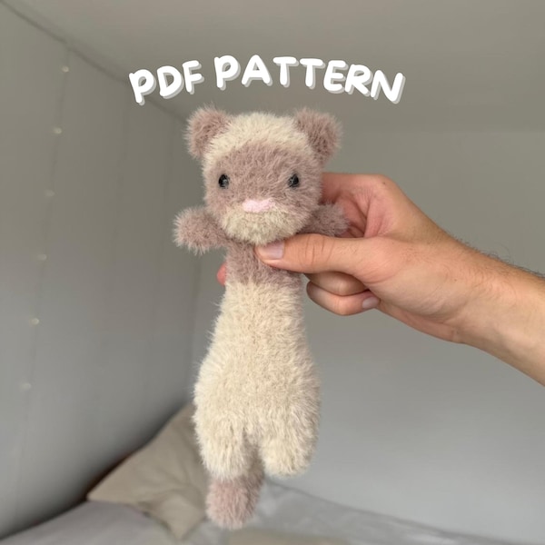 Floppy Ferret Crochet Pattern PDF - Amigurumi Ferret Toy