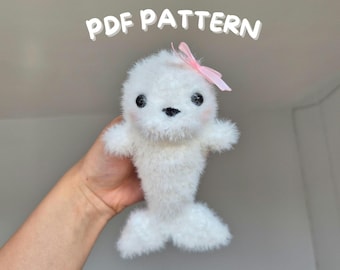 Seal Crochet Pattern PDF - Amigurumi Seal fluffy Toy