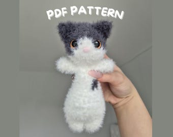 Floppy Kitty Crochet Pattern – Amigurumi Cat Fluffy Toy (PDF Pattern)
