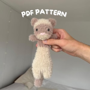 Floppy Ferret Crochet Pattern PDF - Amigurumi Ferret Toy