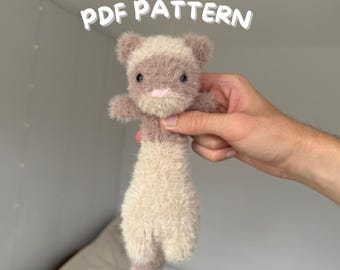 Floppy Ferret Crochet Pattern PDF - Amigurumi Ferret Toy