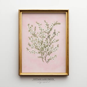 Cottagecore Pink Floral Print: Vintage Watercolor Botanical Art (Digital Download)