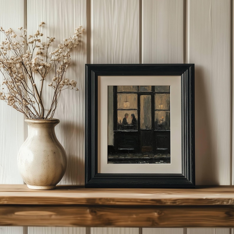 Romantic Café Window Art Print – Digital Download, Wall Art Printable, Vintage Decor image 3