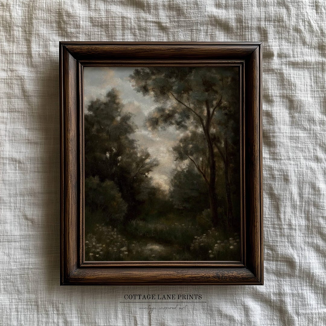 Moody Forest Landscape Print, Dark Academia, Cottagecore Wall Art Decor ...