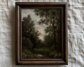 Moody Forest Landscape Print, Dark Academia, Cottagecore Wall Art Decor (Digital Download)