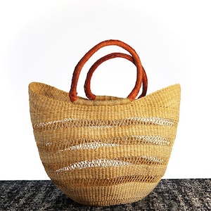 Grand panier Bolga, fait main, panier africain, cabas écologique, panier équitable