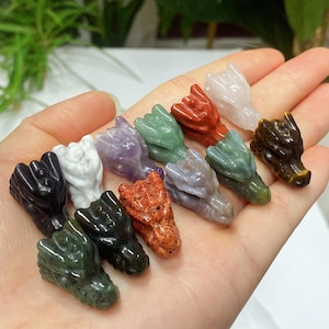 1&quot; Natural Hand Carved ,Dragon head ,Quartz crystal Dragon ,Crystal skull ,Crystal statue ,Crystal animal,Reiki Healing, 1pc