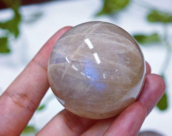 Sfera di pietra di luna naturale, sfera di cristallo da 5 cm, decorazione per la casa