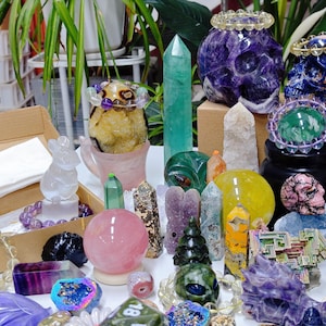Halloween Crystal Surprise Box: Quartz, Carved Rocks & Minerals