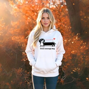 Dachshund Hoodie, Long Body Short Legs Cute Funny , Sweatshirt, Jumper, Pullover, Top, Clothing