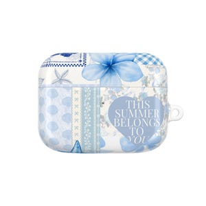 Blue Floral AirPod Cases, Summer Vibe Tech Accessory, Cute Gift for Teens, Birthday Present, Accessories for Music Lovers