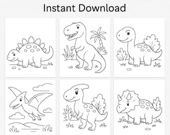 Printable Dinosaur Coloring Pages for Kids – 10 Fun Activity Sheets (PDF Download)