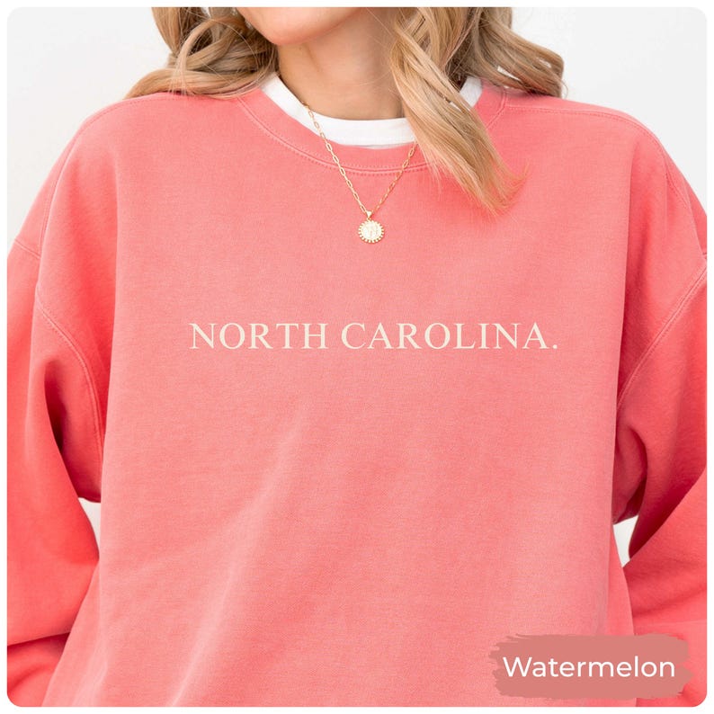 North Carolina Sweatshirt, North Carolina State Crewneck, North Carolina Vacation Tee, Travel Souvenir Gift for North Carolina Lover image 4