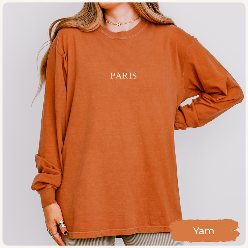 Paris Sweatshirt Comfort Colors Gift for Her, France Sweater, Minimal Aesthetic Travel Top, Vacation Top, City Crewneck Shirt, Souvenir Tee image 10