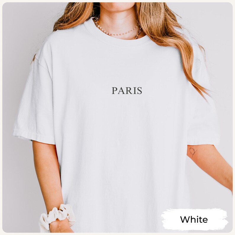 Paris Sweatshirt Comfort Colors Gift for Her, France Sweater, Minimal Aesthetic Travel Top, Vacation Top, City Crewneck Shirt, Souvenir Tee image 13