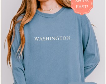 Washington Sweatshirt, Washington State Crewneck, Washington Vacation Tee, Travel Souvenir Gift for Washington Lover, Vintage Washington Tee
