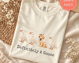 Golden Retriever Goose Shirt, Funny Dog Lover Comfort Colors Graphic Tee, Cute Goose T-Shirt