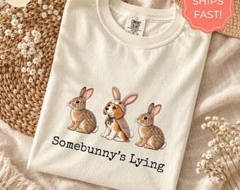 Beagle Easter Shirt, Cute Bunny Dog Comfort Colors Graphic Tee, Funny Dog Lover T-Shirt