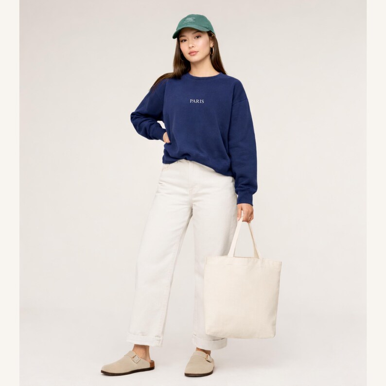 Paris Sweatshirt Comfort Colors Gift for Her, France Sweater, Minimal Aesthetic Travel Top, Vacation Top, City Crewneck Shirt, Souvenir Tee image 5