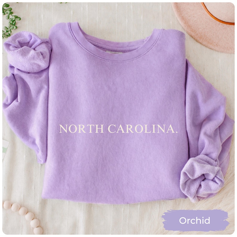 North Carolina Sweatshirt, North Carolina State Crewneck, North Carolina Vacation Tee, Travel Souvenir Gift for North Carolina Lover image 3