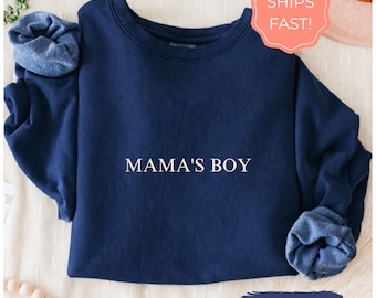 Mama's Boy Shirt, Cute Birthday Gift for Son, Funny Sweatshirt for Best Son, Funny Sibling Shirt for Him, Vintage Comfort Colors Crewneck