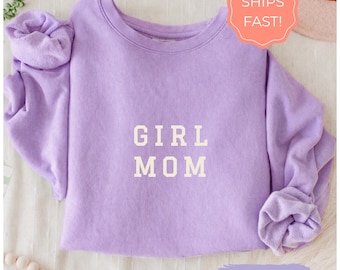 Girl Mom Sweatshirt for New Mom Gift for Mothers Day, Girl Mom Birthday Gift for Mom To Be, Pregnancy Reveal, Vintage Women Tee Gift for Her