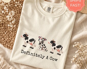 Dalmatian in Cow Costume Shirt, Funny Cow Lover Gift, Cute Farm Comfort Colors Graphic Tee