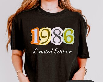 40th Birthday Shirt, 1986 Limited Edition T-shirt, Fortieth Anniversary Gift, Retro Born in 1986 Bday Tee Shirt, In My Forties Era Tee