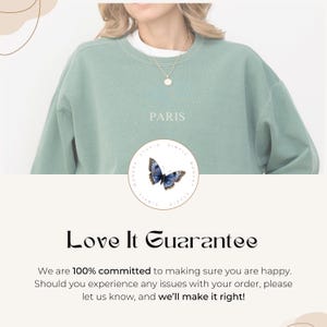 Paris Sweatshirt Comfort Colors Gift for Her, France Sweater, Minimal Aesthetic Travel Top, Vacation Top, City Crewneck Shirt, Souvenir Tee image 17