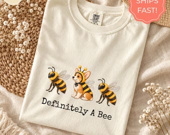 Corgi Lover Gift Shirt, Cute Bee Corgi Tee, Comfort Colors 1717 Dog Mom T-Shirt