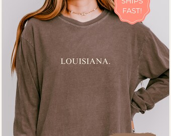 Louisiana Sweatshirt, Louisiana State Crewneck, Louisiana Vacation Tee, Travel Souvenir Gift for Louisiana Lover, Vintage Louisiana Tee
