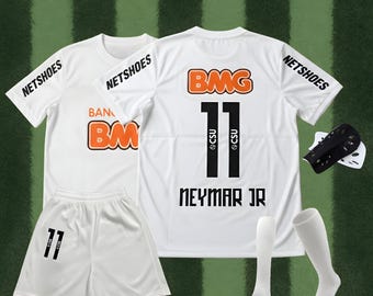 Neymar Jr #11 White Soccer Jersey Kit – Youth Football Uniform Set
