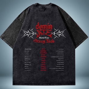 Stray Kids Dominate World Tour T-Shirt | Vintage Graphic Tee | Unisex Kpop Concert Merch 2025