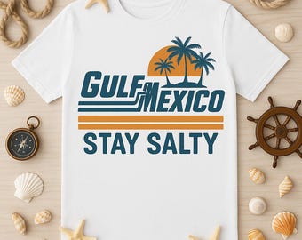 Gulf of Mexico – Stay Salty | Retro Sunset Beach Tee Florida