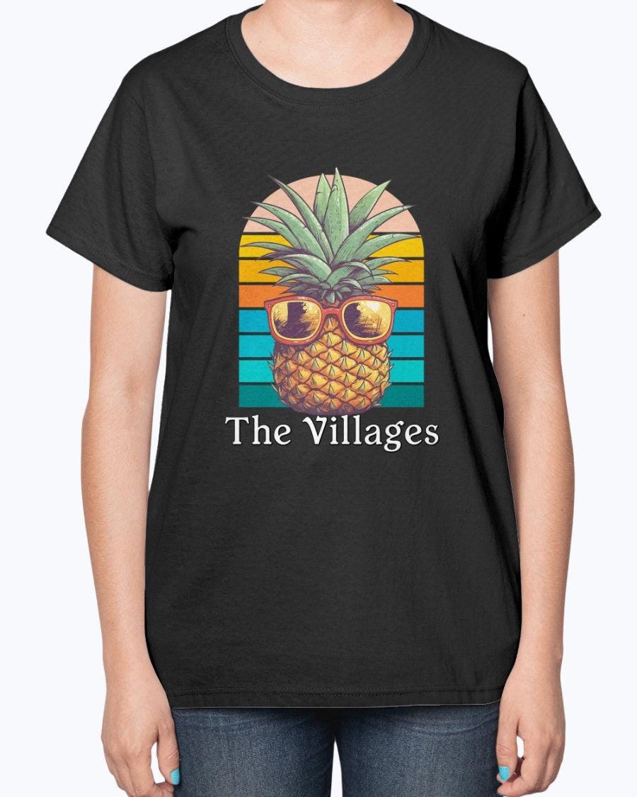 The Villages Pineapple Shirt – Florida Retirement Party Tee (Black) Florida