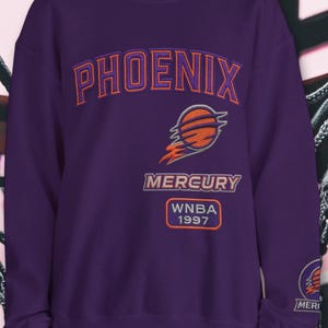 Phoenix Mercury Vintage Crewneck, Retro Womens Sweatshirt, WNBA Basketball Fan Top, Bold Athletic Streetwear