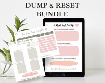 Mom Brain Dump and Reset Printable Bundle for Overwhelmed Moms Mental Load Organizer Self Care Planner Instant Download PDF