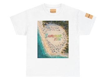 Summer 2026 Beach Aerial Photo Tee | Tropical Vacation Shirt
