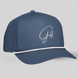 Embroidered Golf Script Rope Hat: Classic Snapback Golf Cap