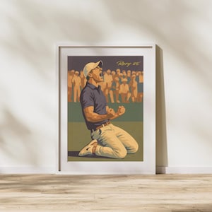 Rory Masters Win 2025 Masters Champion Poster – Iconic Rory McIlroy Golf Art, Augusta National Print, Perfect Gift for Golfer & Man Caves