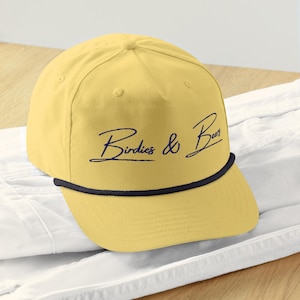 Birdies and Beers Golf Rope Hat, Rope Golf Cap, Golf Hats for Men, Womens Golf Hat