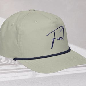 Golf Rope Hat - Fore! Golf Hat, Rope Golf Hat, Embroidered Cap, Mens Golf Hat, Womens Golf Cap