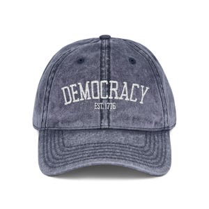 Pro Democracy Dad Hat - Since 1776. Vintage Patriotic Dad Cap, Political Anti Authoritarian Embroidered Hat