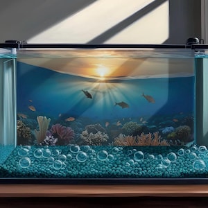 Underwater Sunset Aquarium Background