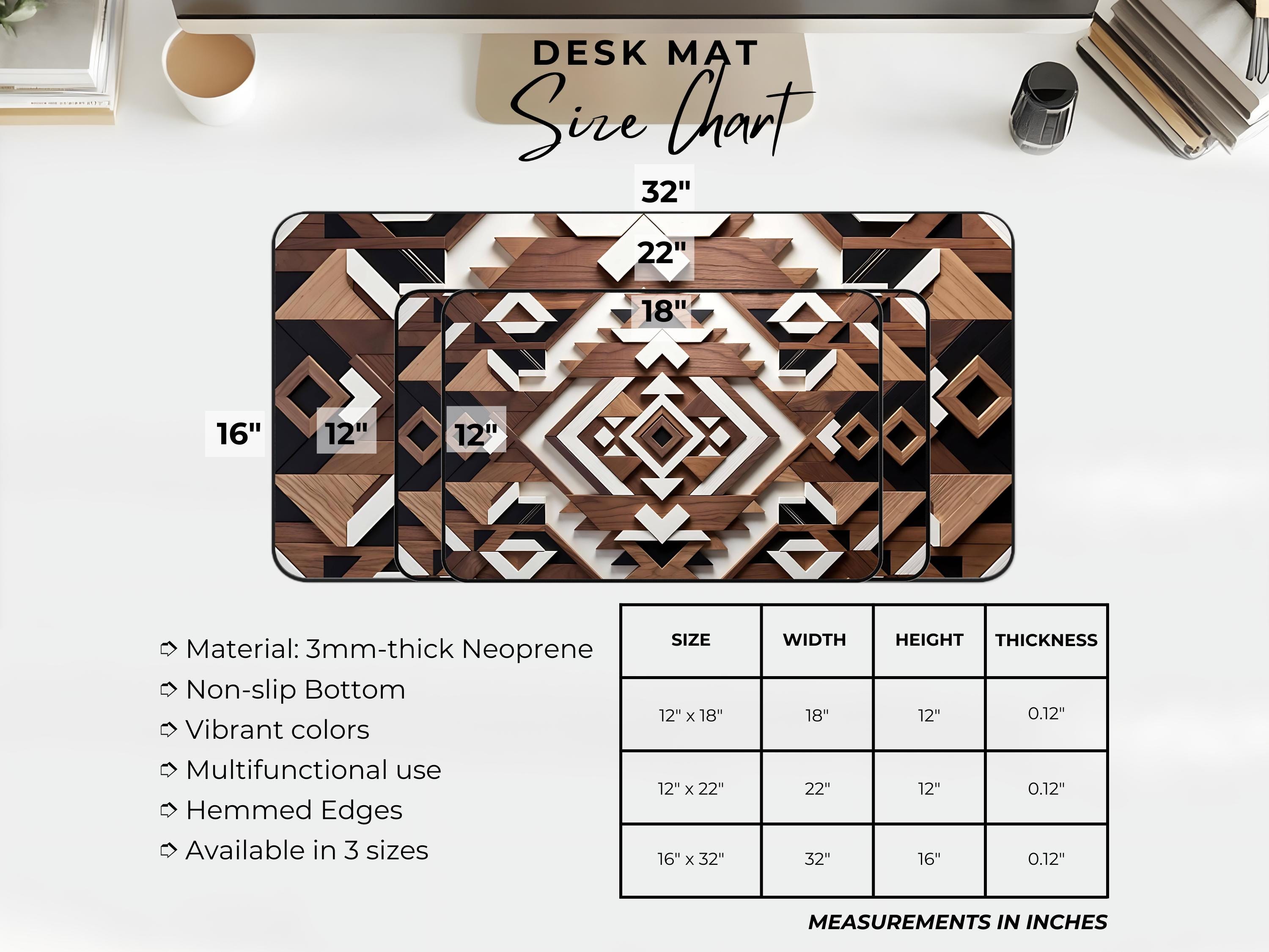 Geometric Tribal Wood Pattern Desk Mat | Aztec-inspired Office Deskpad ...