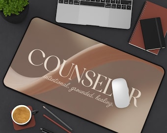 Counselor Desk Mat Counselor Mouse Pad Gift For School Counselor Gift For Teacher Pretty Keyboard Mat Desk Mat Neoprene Rectangular Desk Mat
