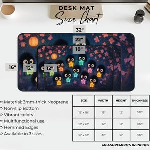 Soot Sprites Desk Mat Susuwatari Gaming Mat Japan Decor Gift for Japanese Anime Lover Spirited Away Ghibli Mousepad Miyazaki Fan Art Decor image 3